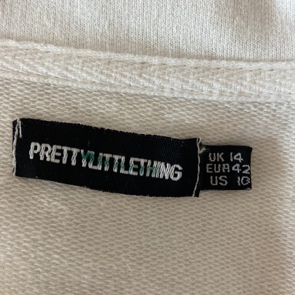 PrettyLittleThing white romper size 10 sporty athleisure skater California - Picture 12 of 13